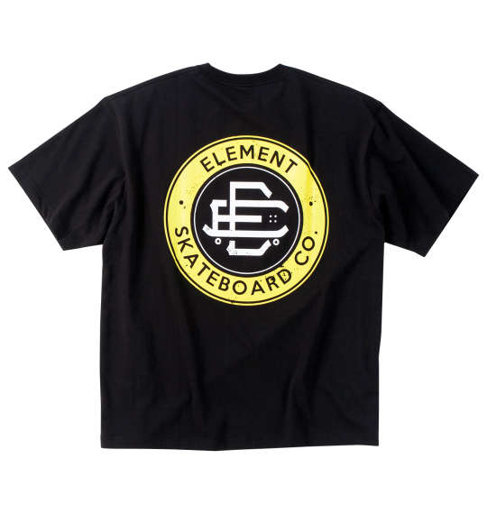 大きいサイズ メンズ ROUND半袖Tシャツ ELEMENT ブラック 3L 4L 5L 6L