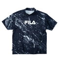 FILA GOLF 大きいサイズ メンズ モックネック柄半袖シャツ ギフト ダークネイビー 3L 4L 5L 6L