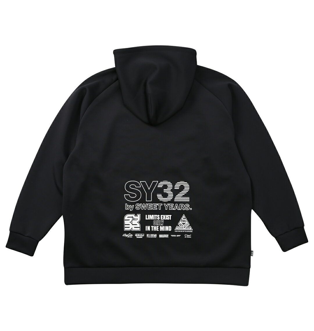 大きいサイズのメンズ服 ミッドのSY32 by SWEET YEARS 大きいサイズ メンズ ダブルニットマルチロゴフルジップパーカー ブラック 3L 4L 5L 6L｜アングル3