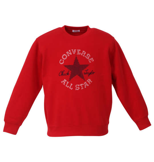 大きいサイズ メンズ 裏起毛刺繍クルートレーナー CONVERSE レッド 3L 4L 5L(4)