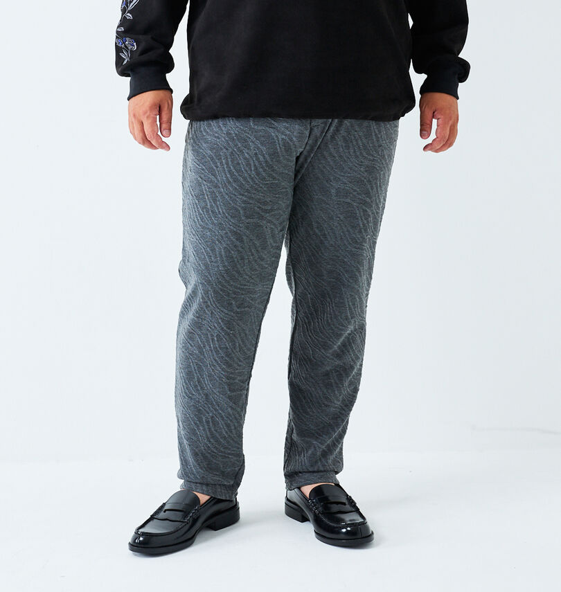 楽天大きいサイズのメンズ服 ミッド【新商品】in the attic 大きいサイズ メンズ バイアス膨れジャガードイージーパンツ チャコール 3L 4L 5L 6L