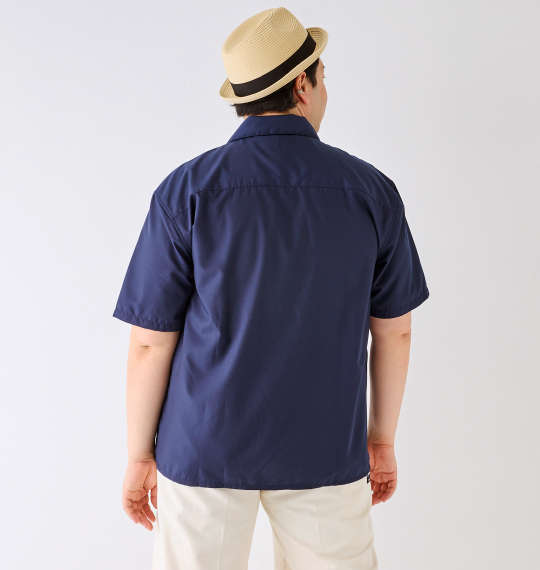 大きいサイズ メンズ OUTDOOR PRODUCTS アウトドアプロダクツ ポリエステル 半袖 オープンカラー シャツ トップス キャンプ アウトドア ネイビー 紺 3L 4L 5L 6L 7L 8L midinternational-10032549 大きいサイズのメンズ服 ミッド サンプル画像2