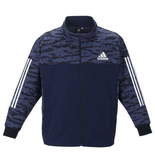 大きいサイズ メンズ カモフラプリントウォームアップジャケット アディダス adidas ネイビーカモ 3XO 4XO 5XO 6XO 7XO 8XO