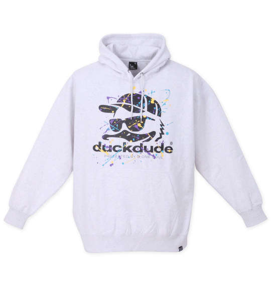 大きいサイズ メンズ DUCK DUDEスプラッシュプルパーカー b-one-soul オートミール 3L 4L 5L 6L