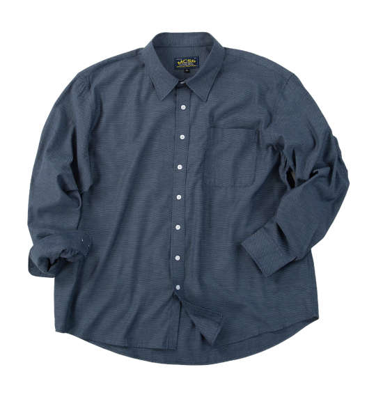 楽天大きいサイズのメンズ服 ミッド【新商品】Mc.S.P 大きいサイズ メンズ デニムライクツイルレギュラー長袖シャツ ネイビー 3L 4L 5L 6L 8L
