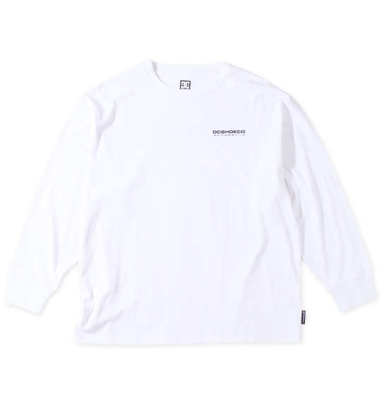 大きいサイズ メンズ 23AUTHENTIC OBLIQUE LOGO長袖Tシャツ DCSHOES ホワイト 3L 4L 5L 6L