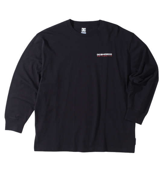 大きいサイズ メンズ 23AUTHENTIC OBLIQUE LOGO長袖Tシャツ DCSHOES ブラック 3L 4L 5L 6L