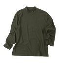 大きいサイズ メンズ オーガニックスムース起毛ハイネック長袖Tシャツ Mc.S.P カーキ 3L 4L 5L 6L 7L 8L