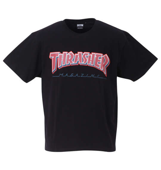 大きいサイズ メンズ 半袖Tシャツ THRASHER スラッシャー ブラック 3L 4L 5L 6L 8L