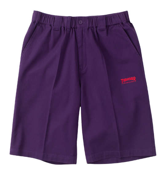 大きいサイズ メンズ カツラギワークハーフパンツ THRASHER パープル 3L 4L 5L 6L 7L 8L
