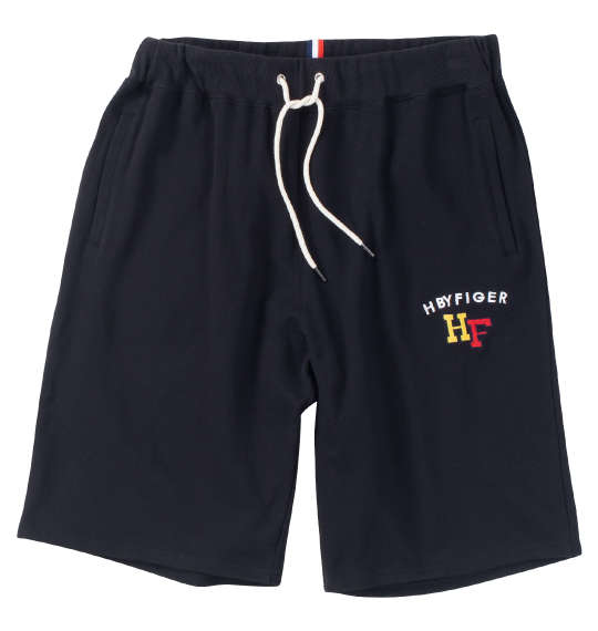 大きいサイズ メンズ 裏毛スウェットハーフパンツ H by FIGER ブラック 3L 4L 5L 6L 8L