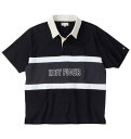 大きいサイズ メンズ 天竺切替半袖ラガーシャツ H by FIGER ブラック×チャコール 3L 4L 5L 6L 8L