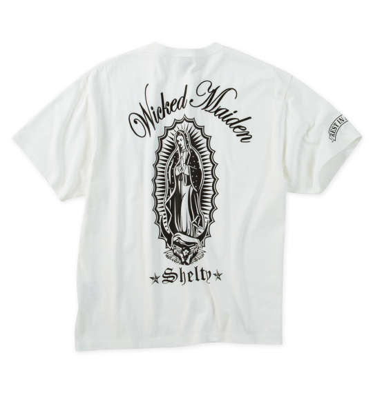 樂天商城 - SHELTY 大きいサイズ メンズ 天竺刺繍&プリント半袖Tシャツ ギフト 誕生日 クリスマス オフホワイト 3L 4L 5L 6L 8L