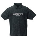 大きいサイズ メンズ SUNSCREENミニ鹿の子総柄グラフィック半袖ポロシャツ MOVESPORT ブラック×ブラック 3L 4L 5L 6L