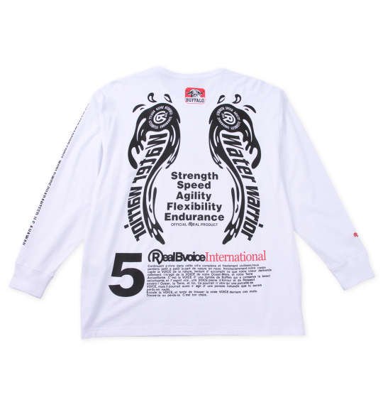 RealBvoice 大きいサイズ メンズ ANGEL WINGS天竺長袖Tシャツ ギフト 誕生日 クリスマス ホワイト 3L 4L 5L 6L