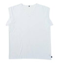 【新商品】EDWIN 大きいサイズ メンズ デニスラVネックスリーブレス ホワイト 3L 4L 5L 6L 7L 8L