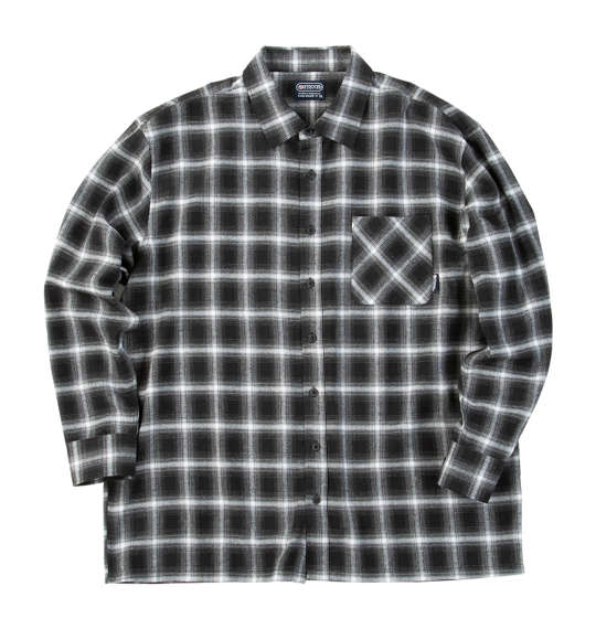 楽天大きいサイズのメンズ服 ミッド【新商品】OUTDOOR PRODUCTS 大きいサイズ メンズ ビエラチェック長袖シャツ ブラック系 3L 4L 5L 6L 8L