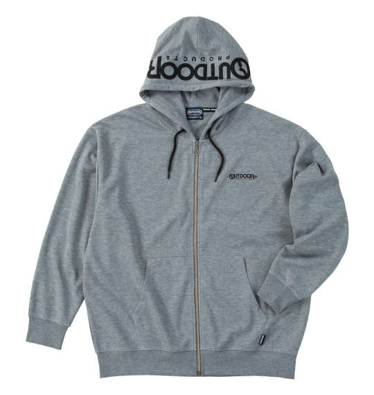 楽天大きいサイズのメンズ服 ミッド【新商品】OUTDOOR PRODUCTS 大きいサイズ メンズ 綿タッチエステルダンボールフルジップパーカー グレー 3L 4L 5L 6L 7L 8L