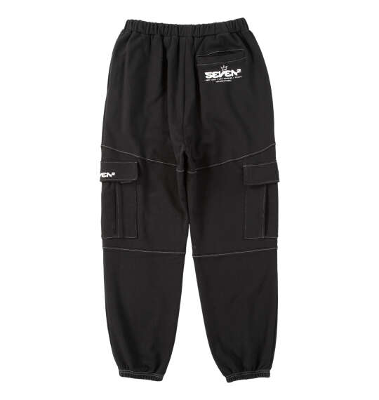 【新商品】SEVEN2 大きいサイズ メンズ 裏毛スウェットカーゴパンツ ブラック 3L 4L 5L 6L 8L