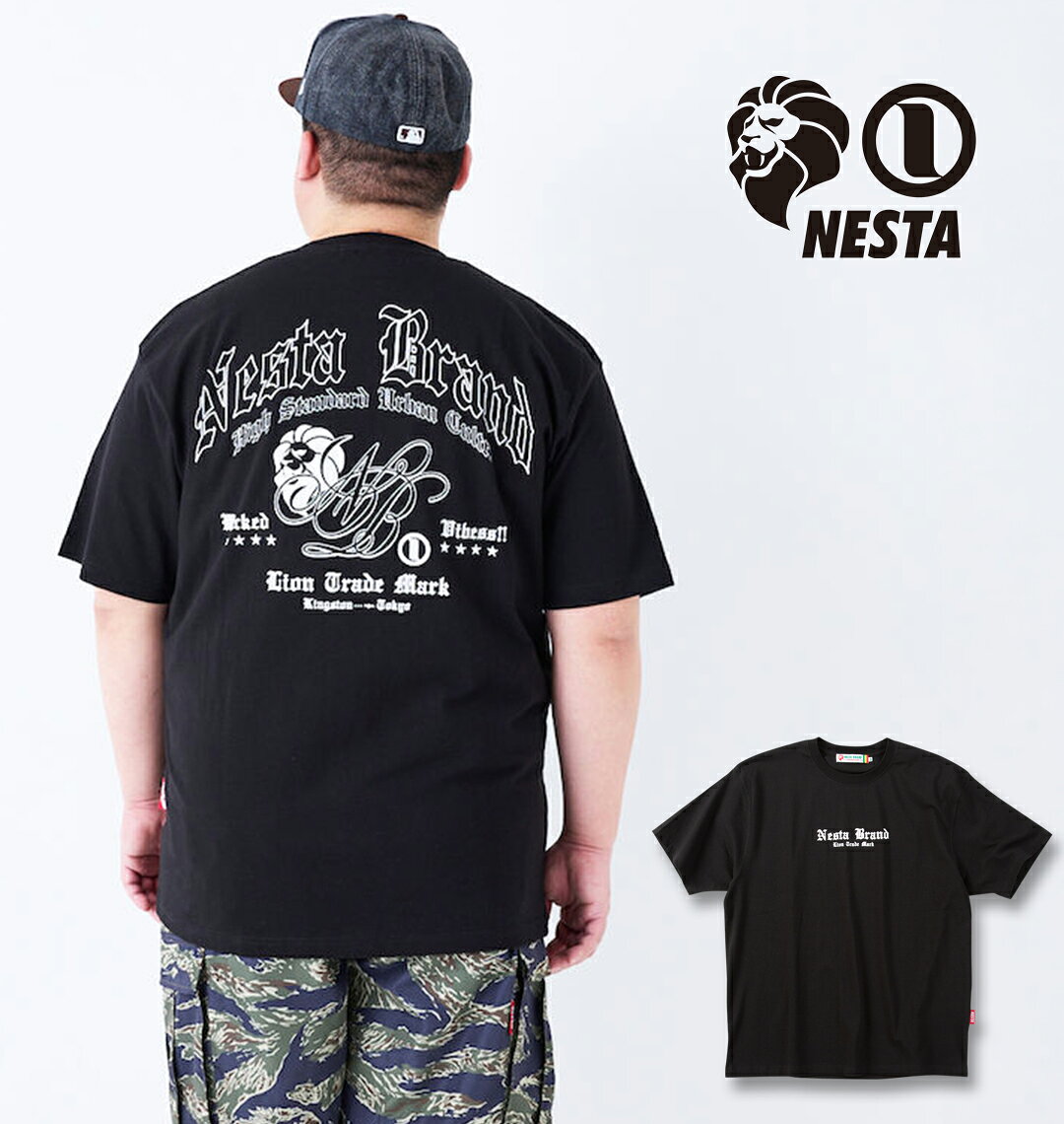 樂天商城 - NESTA BRAND 大きいサイズ メンズ 天竺半袖Tシャツ ギフト ブラック 3L 4L 5L 6L 8L
