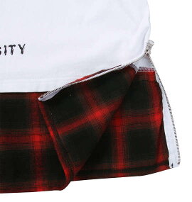 【新着商品!】大きいサイズメンズロング丈裾チェック柄切替半袖TシャツSHOCKNINE(ホワイト)(3L4L5L6L)【あす楽対応】