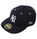 NEW ERA ニューエラ 大きいサイズ メンズ LP 59FIFTY ニューヨーク・ヤンキースMLB Pinstripeキャップ ネイビーピンストライプ×ネイ...