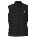 大きいサイズ メンズ リップストップ保温撥水フルジップダウンベスト adidas golf ブラック 3XL