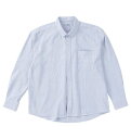 大きいサイズ メンズ オーガニック100オックスストライプ長袖B.Dシャツ Mc.S.P ブルー 3L 4L 5L 6L 8L