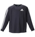 大きいサイズ メンズ 長袖Tシャツ アディダス adidas ブラック 3XO 4XO 5XO 6XO 7XO 8XO