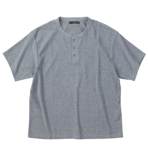大きいサイズ メンズ ワッフルヘンリーネック半袖Tシャツ Mc.S.P ミックスグレー 3L 4L 5L 6L 7L 8L 大きいサイズ メンズ ワッフルヘンリーネック半袖Tシャツ Mc.S.P ミックスグレー 3L 4L 5L 6L 7L 8L