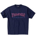 【新作 新着商品！】 大きいサイズ メンズ veins comp半袖Tシャツ THRASHER ネイビー 3L 4L 5L 6L 8L