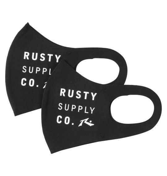 大きいサイズ メンズ 大きめサイズ接触冷感・UVカットマスク(2枚セット) RUSTY (ブラック) (3L) プレゼント ギフト ラッピング