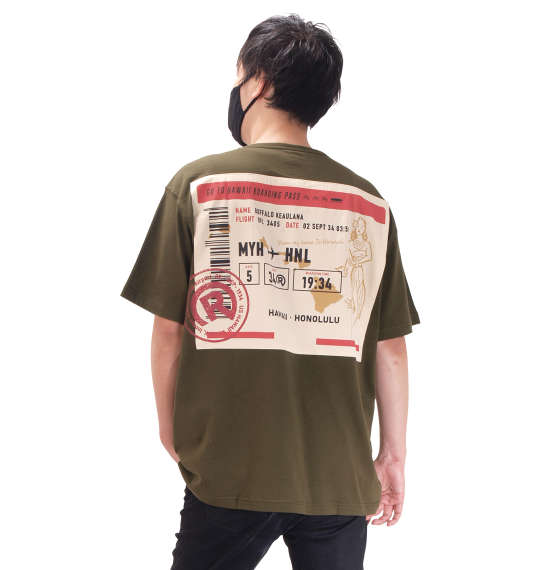 大きいサイズ メンズ AIR TICKETポケット付半袖Tシャツ RealBvoice (カーキ) (3L 4L 5L 6L) プレゼント ギフト ラッピング