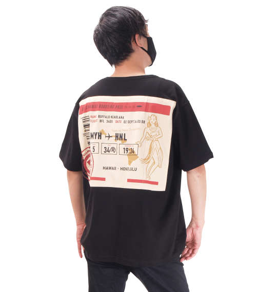 大きいサイズ メンズ AIR TICKETポケット付半袖Tシャツ RealBvoice (ブラック) (3L 4L 5L 6L) プレゼント ギフト ラッピング