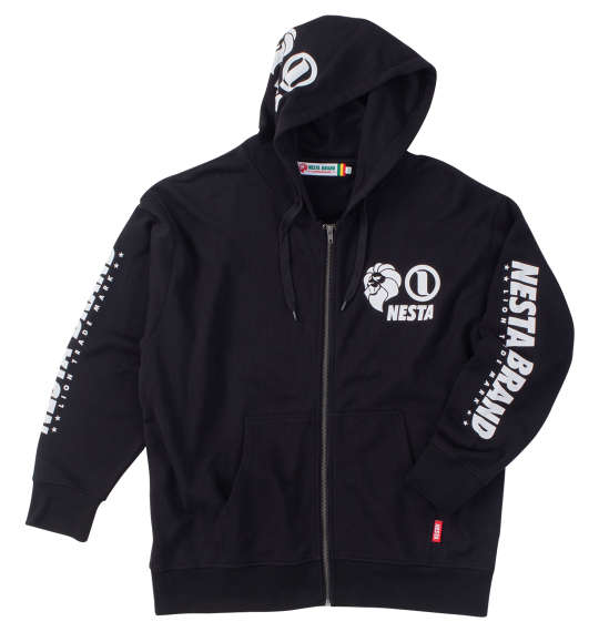 樂天商城 - 大きいサイズ メンズ 裏毛フルジップパーカー NESTA BRAND ブラック 3L 4L 5L 6L 8L