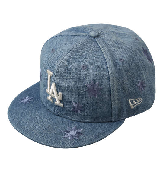 【新商品】NEW ERA 大きいサイズ メンズ 59FIFTY ロサンゼルス・ドジャースFLOWER EMBROIDERYキャップ ギフト ウォッシュドデニム 63.5