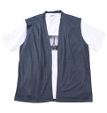 大きいサイズ メンズ ジレベストアンサンブル Louis Chavlon ブルーグレー 3L 4L 5L