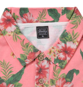 【新着商品!】大きいサイズメンズ鹿の子ボタニカル総柄プリント半袖ポロシャツSHELTY(ピンク)(3L4L5L6L8L)【あす楽対応】