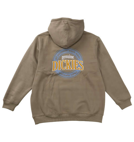 楽天大きいサイズのメンズ服 ミッド【新商品】GENUINE DICKIES 大きいサイズ メンズ 裏起毛刺繍&プリントプルパーカー グレージュ 3L 4L 5L
