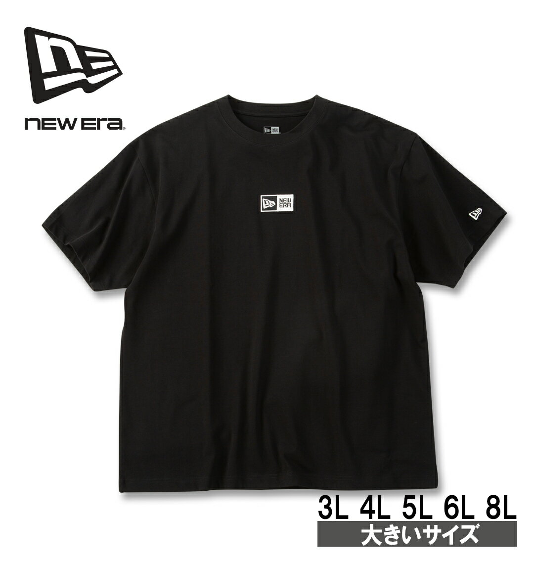 樂天商城 - 【新商品】NEW ERA 大きいサイズ メンズ ボックスロゴ刺繍半袖Tシャツ ブラック 3L 4L 5L 6L 8L