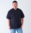 大きいサイズ メンズ ワンポイント刺繍半袖ポロシャツ POLO BCS ネイビー 3L 4L 5L 6L 8L