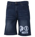 大きいサイズ メンズ ウォッシュドデニムハーフパンツ NESTA BRAND ネスタブランド ネイビー 100 110 120 130 140 150 160