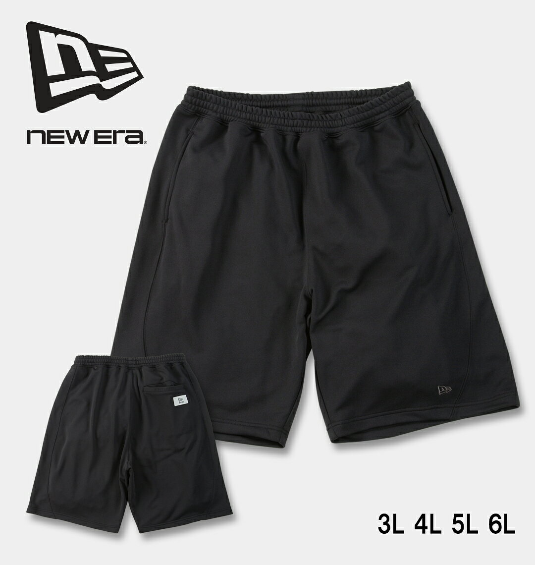 樂天商城 - NEW ERA 大きいサイズ メンズ PAロゴパッチスウェットハーフパンツ ブラック 3L 4L 5L 6L