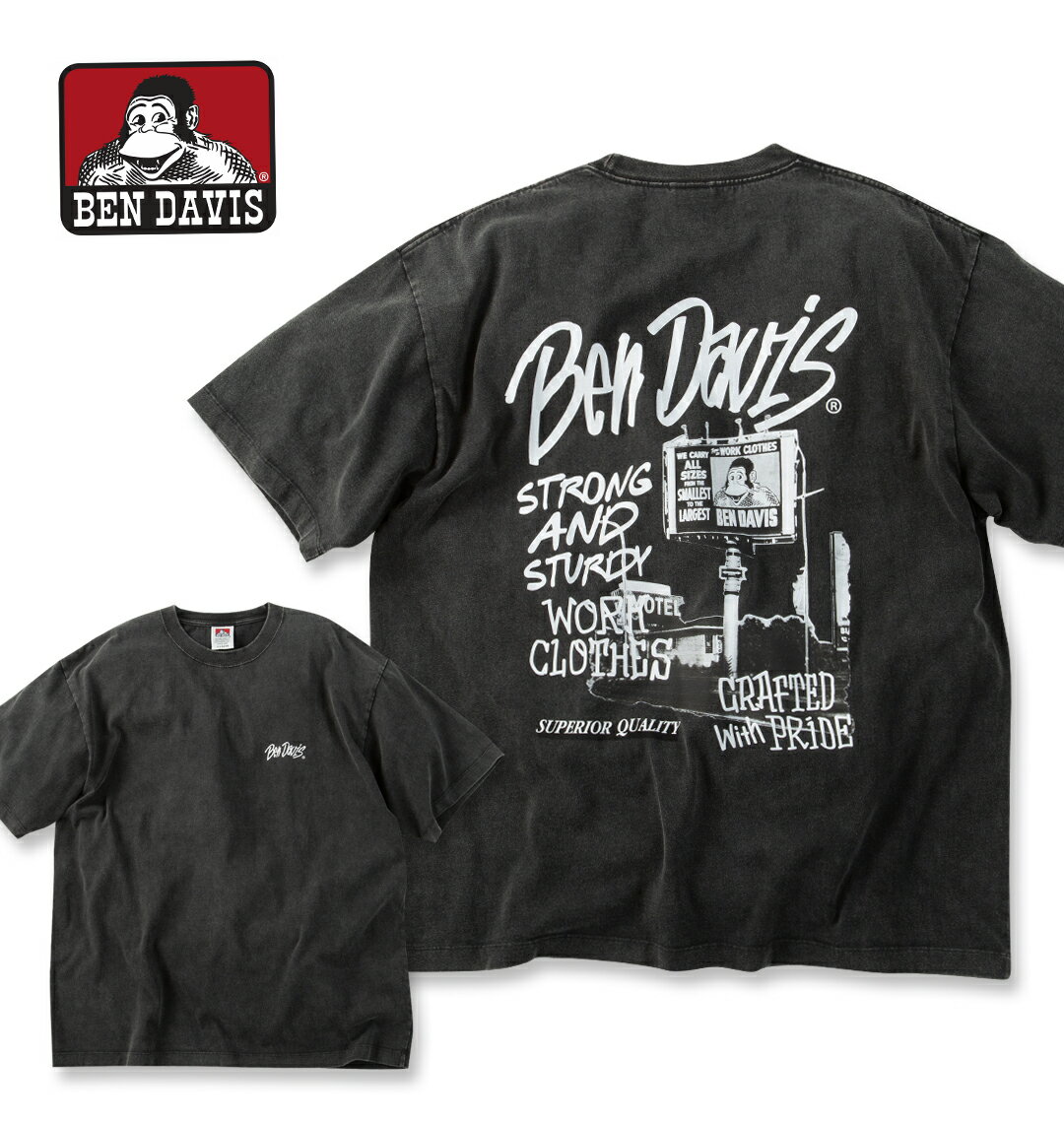 Portugal （Clubs） - 【新商品】BEN DAVIS 大きいサイズ メンズ ロードサイドヴィンテージ半袖Tシャツ ブラック 3L 4L 5L 6L