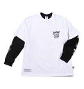 BEN DAVIS 大きいサイズ メンズ 長袖T&半袖TレイヤードTシャツ ギフト 誕生日 クリスマス ホワイト×ブラック 3L 4L 5L 6L