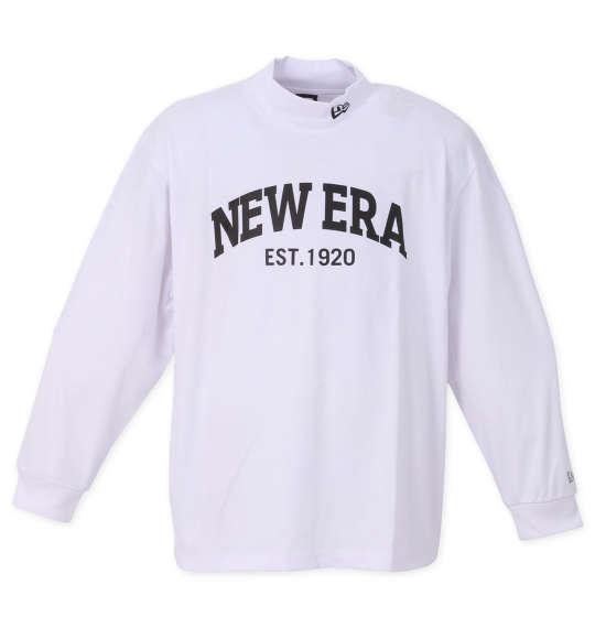 大きいサイズ メンズ アーチロゴハイカラーネック長袖Tシャツ ニューエラゴルフ NEW ERARGOLF ホワイト 3L 4L 5L 6L 8L