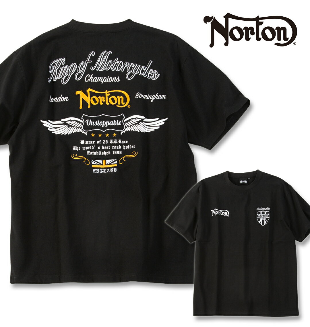 樂天商城 - Norton 大きいサイズ メンズ 天竺半袖Tシャツ ブラック 3L 4L 5L 6L