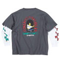 (What it isNt) 大きいサイズ メンズ 半袖T×長袖TレイヤードTシャツ ギフト 誕生日 クリスマス チャコール×ホワイト 3L 4L 5L 6L ...