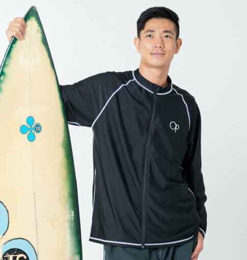 OCEAN PACIFIC 大きいサイズ メンズ 長袖フルジップラッシュガード ギフト ブラック 3L 4L 5L 6L 8L OCEAN PACIFIC 大きいサイズ メンズ 長袖フルジップラッシュガード ギフト ブラック 3L 4L 5L 6L 8L