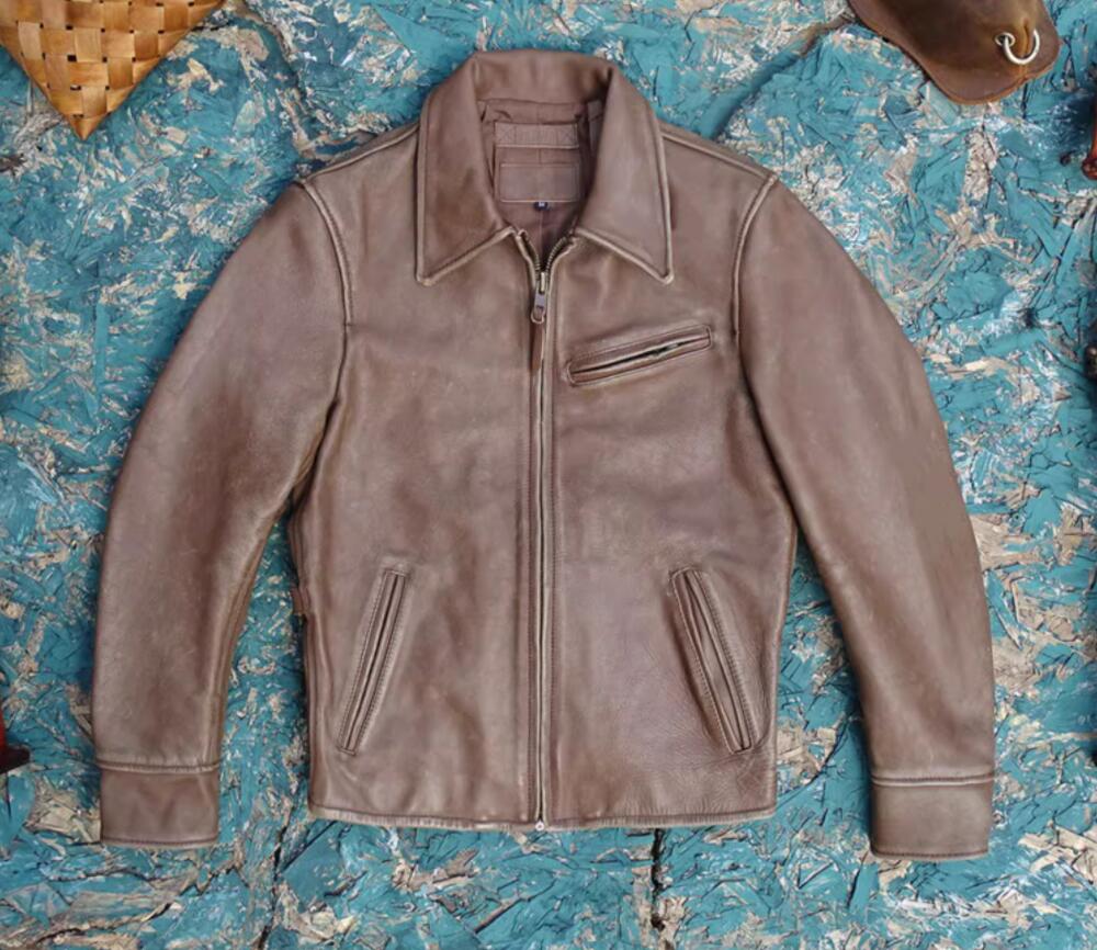 Other - 秋冬 新品　1930s　植物タンニンなめし　牛革　レトロ　本革 ライダースジャケット 革ジャン S～5XL